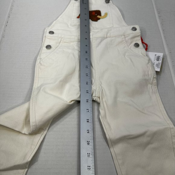 Christian Robinson Boy's Size 4T Woolly Mammoth Embroidered Overalls Cream New - Picture 10 of 16
